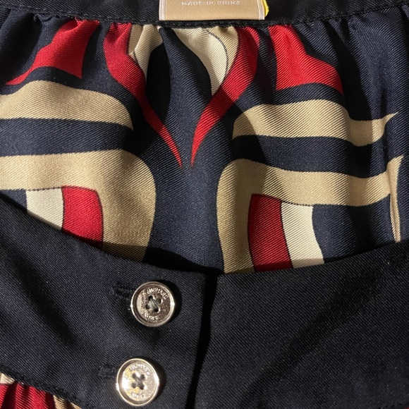 Michael Michael Kors Navy print silk top Medium - Picture 5 of 12